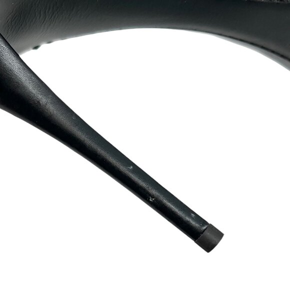 NWOB Giuseppe Zanotti Chain-Link Ring Ankle Strap Black Heeled Sandals - Picture 9 of 11